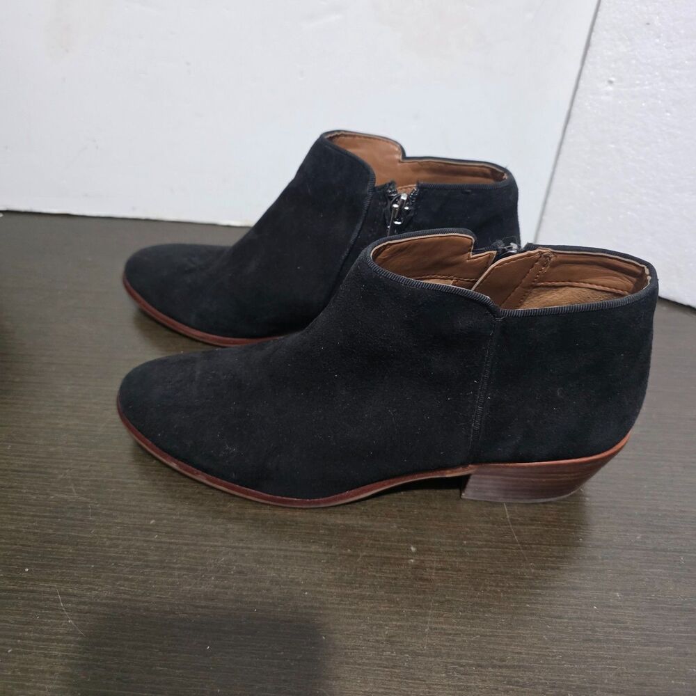 Sam Edelman PETTY Black Suede Ankle Booties Zip 7,5M/ EUr 38
